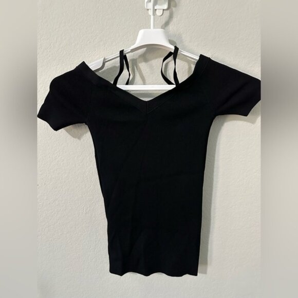 REISS Black Off‎ the shoulder with straps Shirt XS - Picture 5 of 8